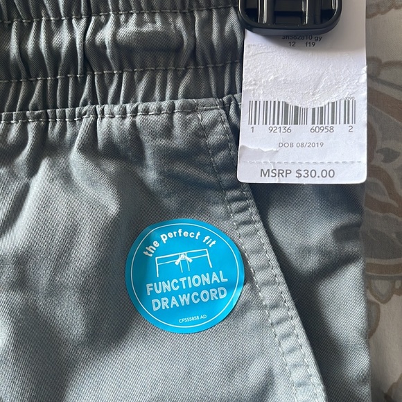 NWT boys size 12 gray pull on drawstring pant with functional draw cord. Cargo - Picture 7 of 7